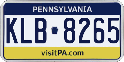 PA license plate KLB8265