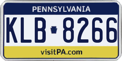 PA license plate KLB8266