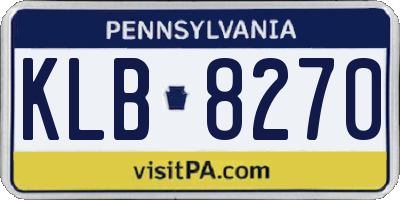 PA license plate KLB8270