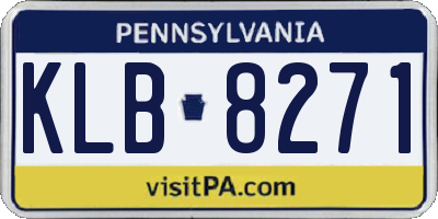 PA license plate KLB8271