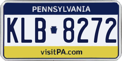PA license plate KLB8272
