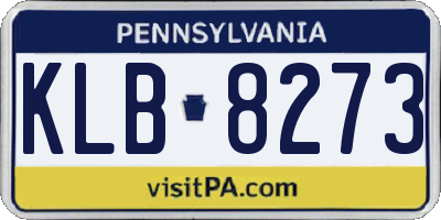 PA license plate KLB8273