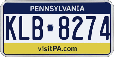 PA license plate KLB8274