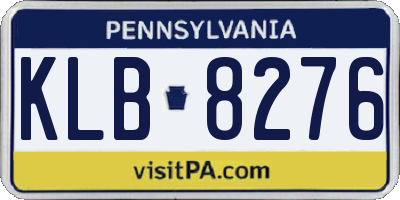 PA license plate KLB8276