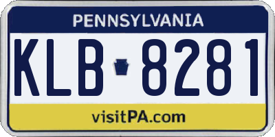 PA license plate KLB8281