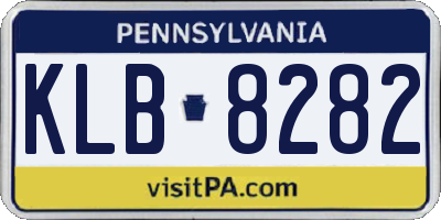 PA license plate KLB8282