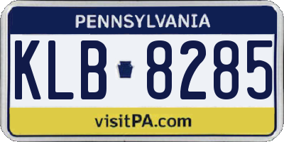 PA license plate KLB8285