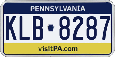 PA license plate KLB8287