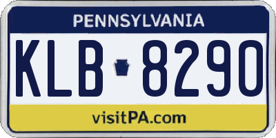 PA license plate KLB8290