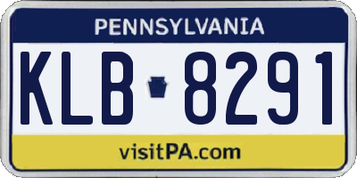 PA license plate KLB8291