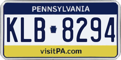 PA license plate KLB8294