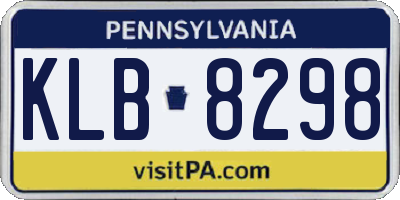 PA license plate KLB8298