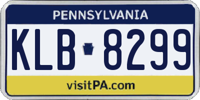 PA license plate KLB8299