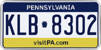 PA license plate KLB8302