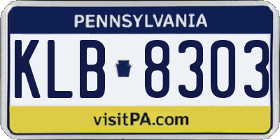 PA license plate KLB8303