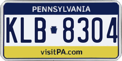 PA license plate KLB8304