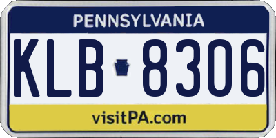 PA license plate KLB8306