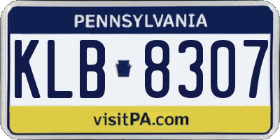 PA license plate KLB8307