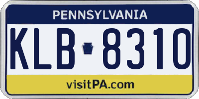 PA license plate KLB8310