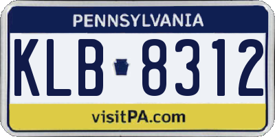 PA license plate KLB8312
