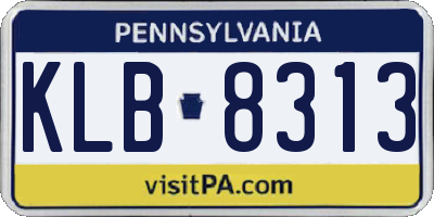 PA license plate KLB8313
