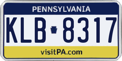 PA license plate KLB8317