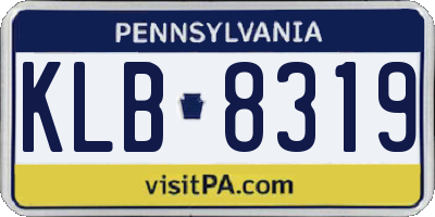 PA license plate KLB8319