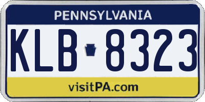 PA license plate KLB8323