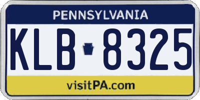 PA license plate KLB8325