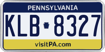 PA license plate KLB8327