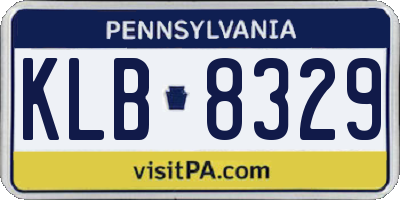 PA license plate KLB8329