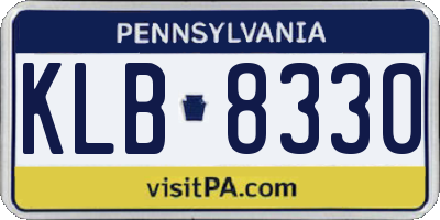 PA license plate KLB8330
