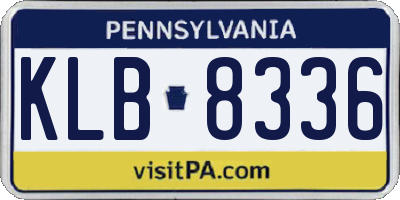 PA license plate KLB8336