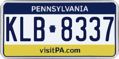 PA license plate KLB8337