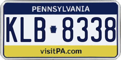 PA license plate KLB8338