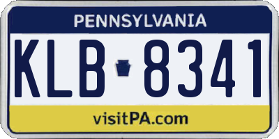 PA license plate KLB8341