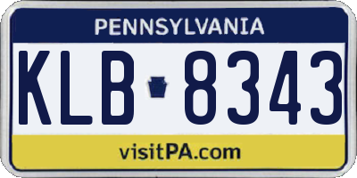 PA license plate KLB8343