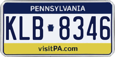 PA license plate KLB8346