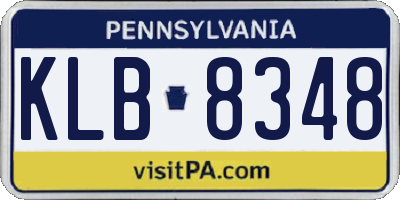 PA license plate KLB8348