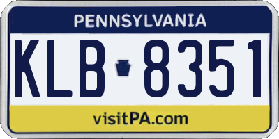 PA license plate KLB8351