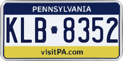 PA license plate KLB8352