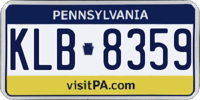 PA license plate KLB8359
