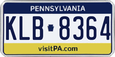PA license plate KLB8364