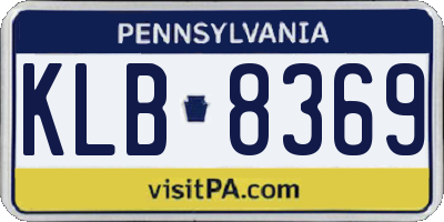 PA license plate KLB8369