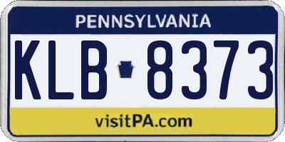 PA license plate KLB8373