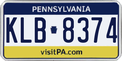 PA license plate KLB8374