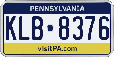 PA license plate KLB8376