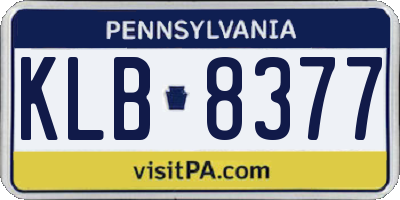 PA license plate KLB8377
