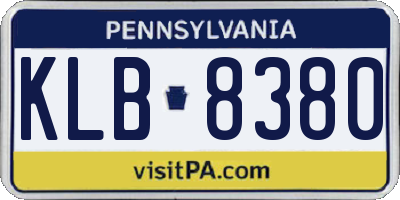 PA license plate KLB8380