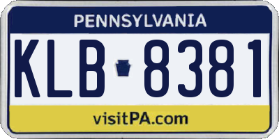 PA license plate KLB8381